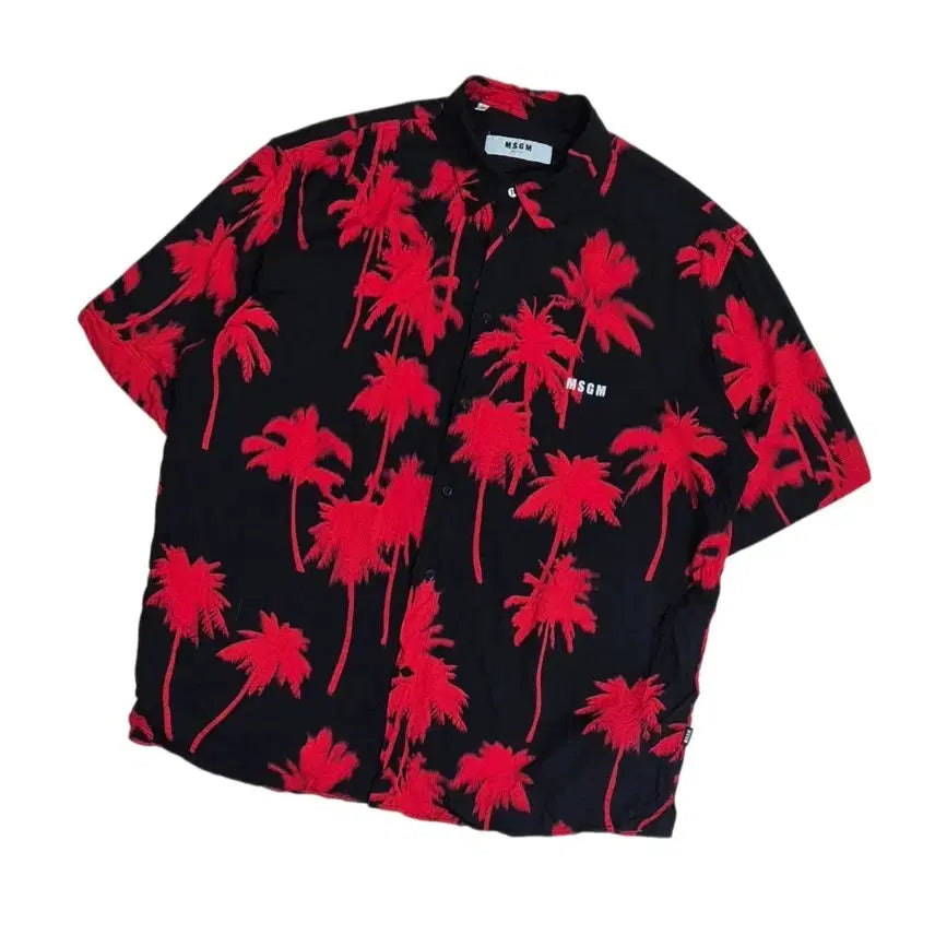[BUNJANG] MSGM Palm Tree Short Sleeve Shirt / MSGM 야자수 반팔 셔츠