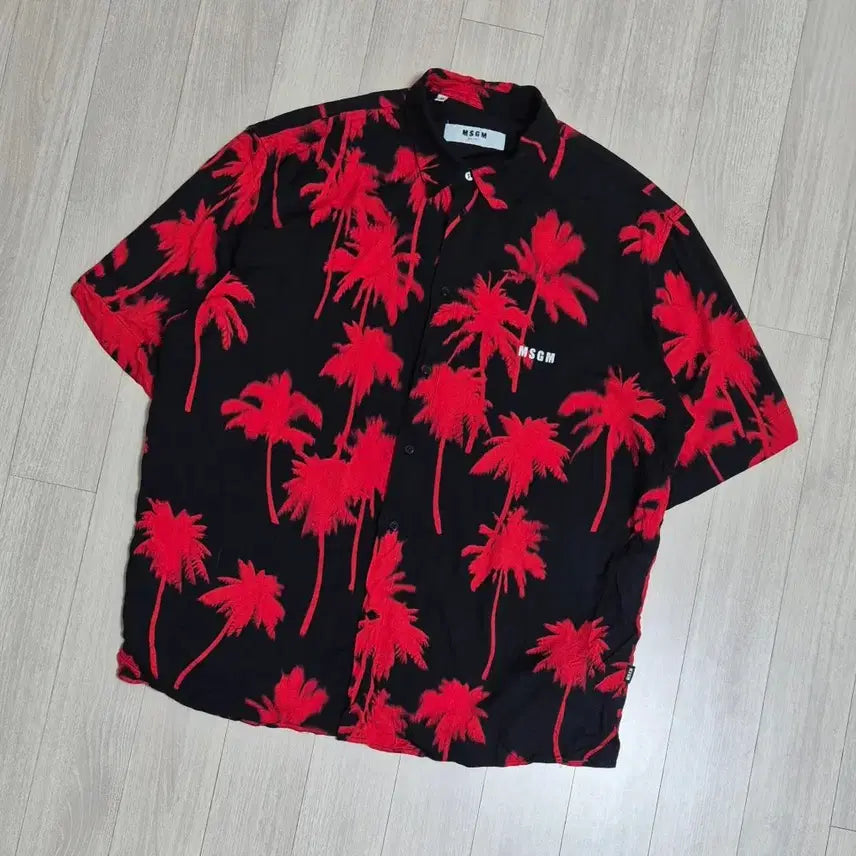 [BUNJANG] MSGM Palm Tree Short Sleeve Shirt / MSGM 야자수 반팔 셔츠