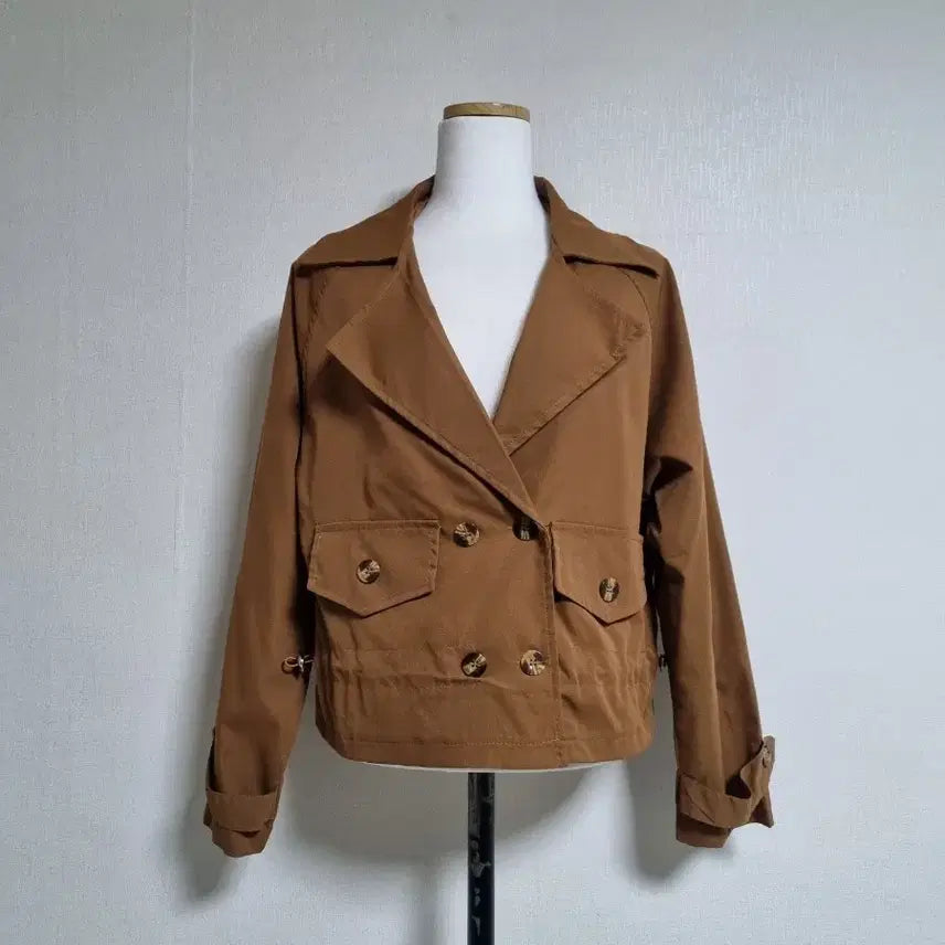 [BUNJANG] J11 Brown Double-Button Short Jacket / J11 스트링 브라운 더블 버튼 숏 자켓