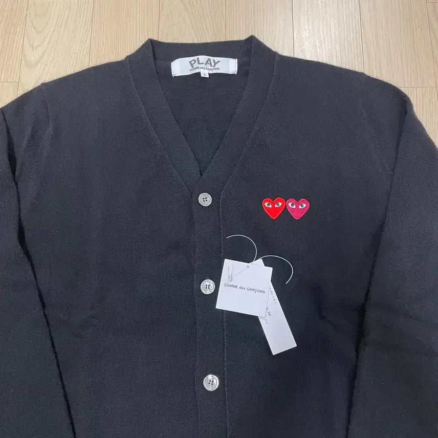 [BUNJANG] Comme des Garcons Double Heart Patch Cardigan Black (Men&