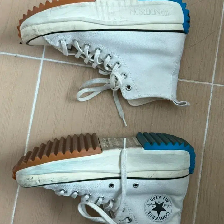 [BUNJANG] Converse x JW Anderson Run Star Hike High White Sneakers / (250) 컨버스 x JW 앤더슨 런스타 하이크 하이 화이트