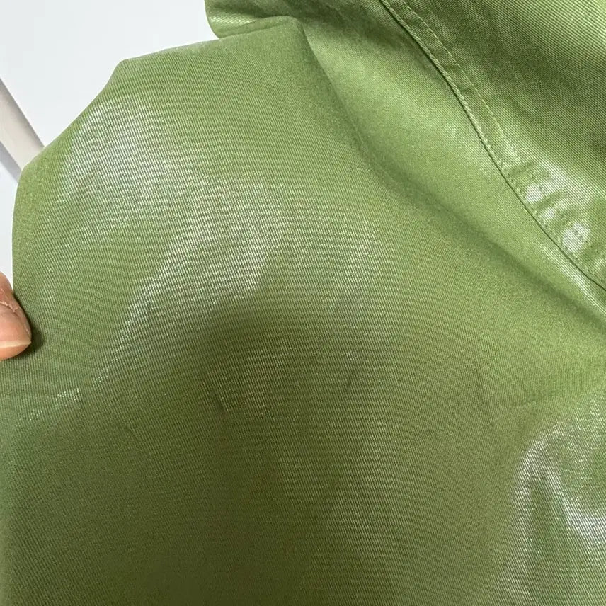 [BUNJANG] Fallett Coated Curved Pants Olive / Fallett 코팅 커브드 팬츠 올리브