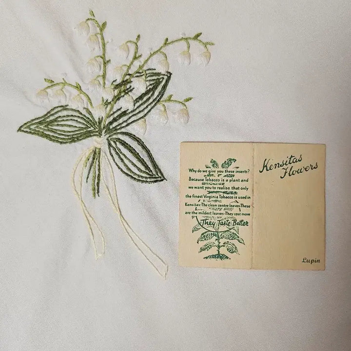 [BUNJANG] Kensitas Lupin Silk Embroidered Card / 빈티지 실크 플라워 자수 카드
