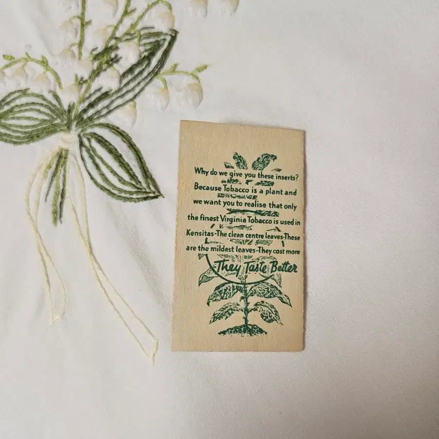 [BUNJANG] Kensitas Lupin Silk Embroidered Card / 빈티지 실크 플라워 자수 카드