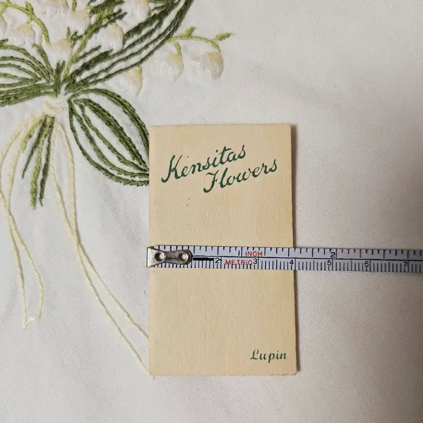 [BUNJANG] Kensitas Lupin Silk Embroidered Card / 빈티지 실크 플라워 자수 카드
