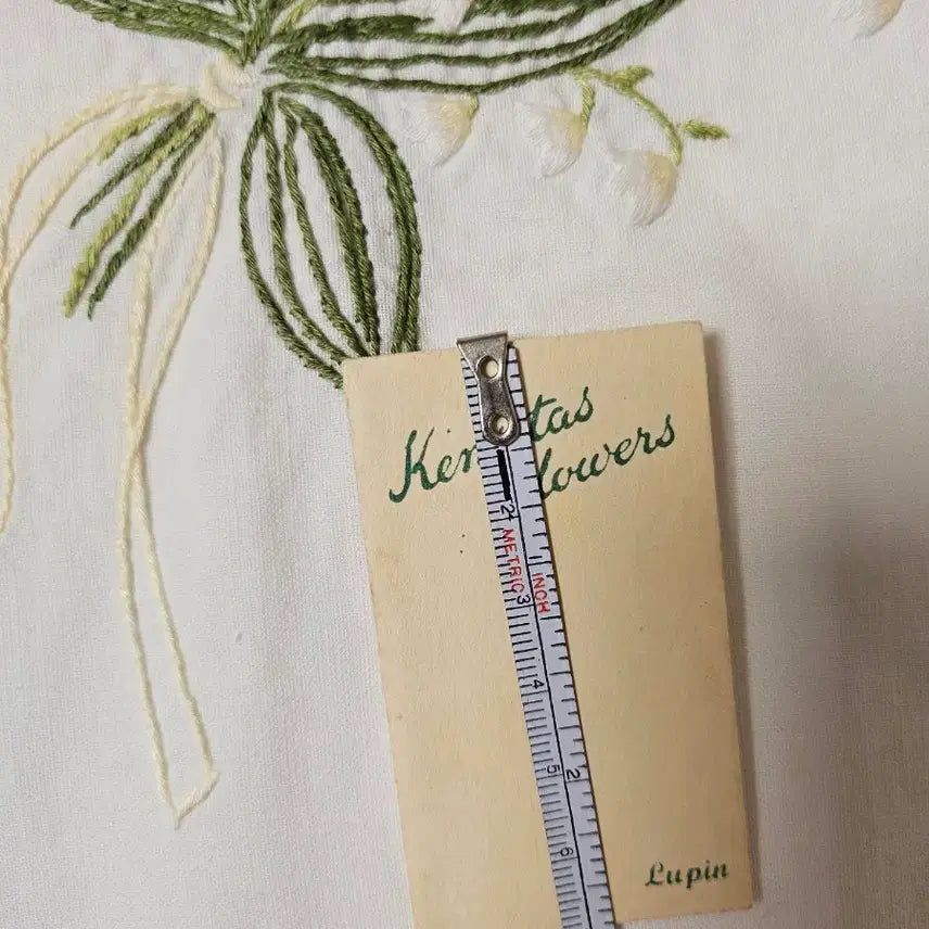 [BUNJANG] Kensitas Lupin Silk Embroidered Card / 빈티지 실크 플라워 자수 카드