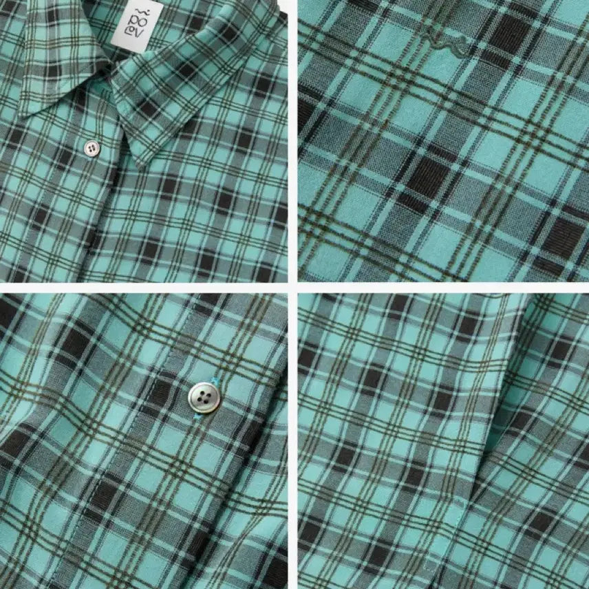 [SOLD OUT] 포에브 체크 셔츠 블루그린