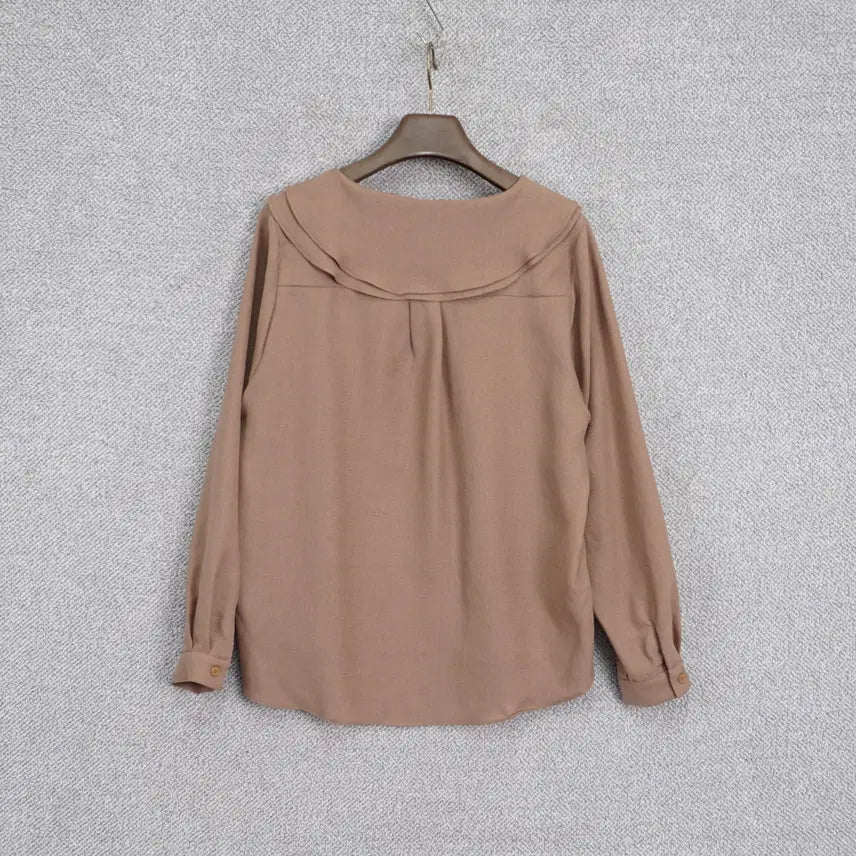 [BUNJANG] LAEL Linen Blend Double Collar Blouse / LAEL 여성 빅카라 린넨혼방 블라우스 55-66size