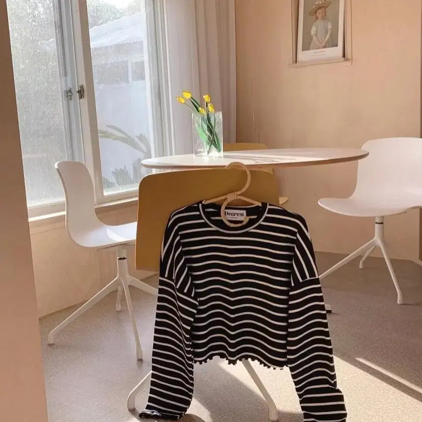 [BUNJANG] MaybeBaby Dearist Stripe Crop Top / (화이트) 메이비베이비 디어리스트 스트라이프 크롭티