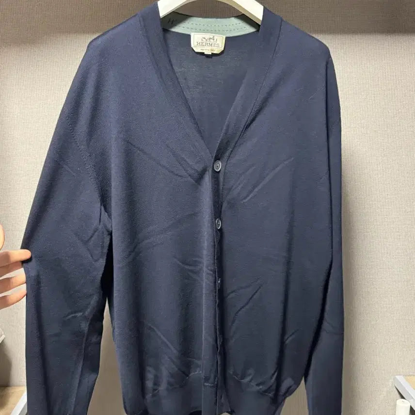 [BUNJANG] Hermes Wool Cardigan Navy L / 에르메스 울 가디건 네이비 L