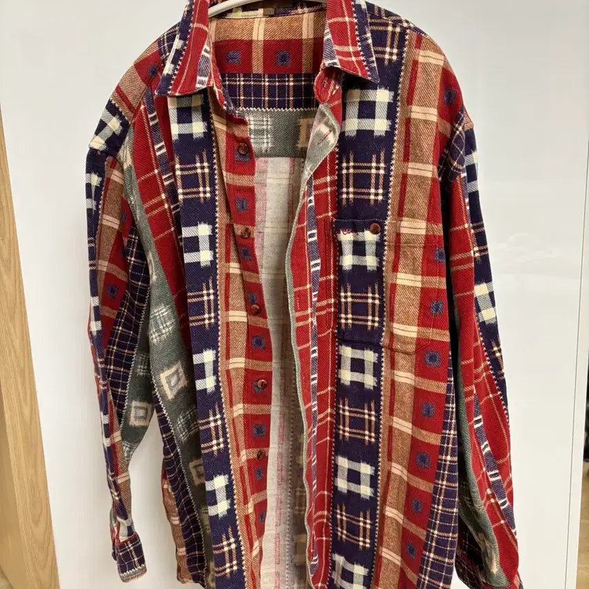 [BUNJANG] American Vintage Pierre Cardin Patchwork Flannel Shirt / 아메리칸빈티지 플란넬 셔츠 (피에르가르뎅)