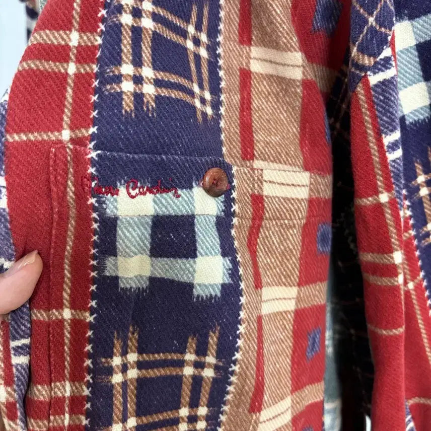 [BUNJANG] American Vintage Pierre Cardin Patchwork Flannel Shirt / 아메리칸빈티지 플란넬 셔츠 (피에르가르뎅)