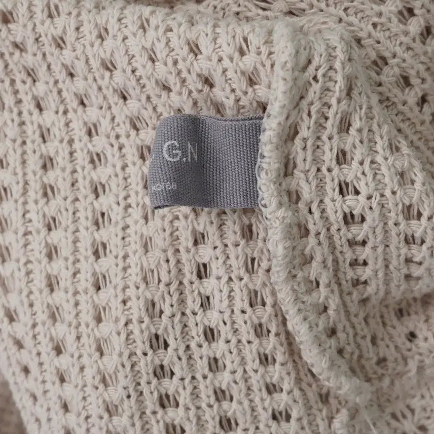 [BUNJANG] Jina Beige Scallop Knit Tank Top / 지나 여성 베이지 스카시 니트 나시 44-55size