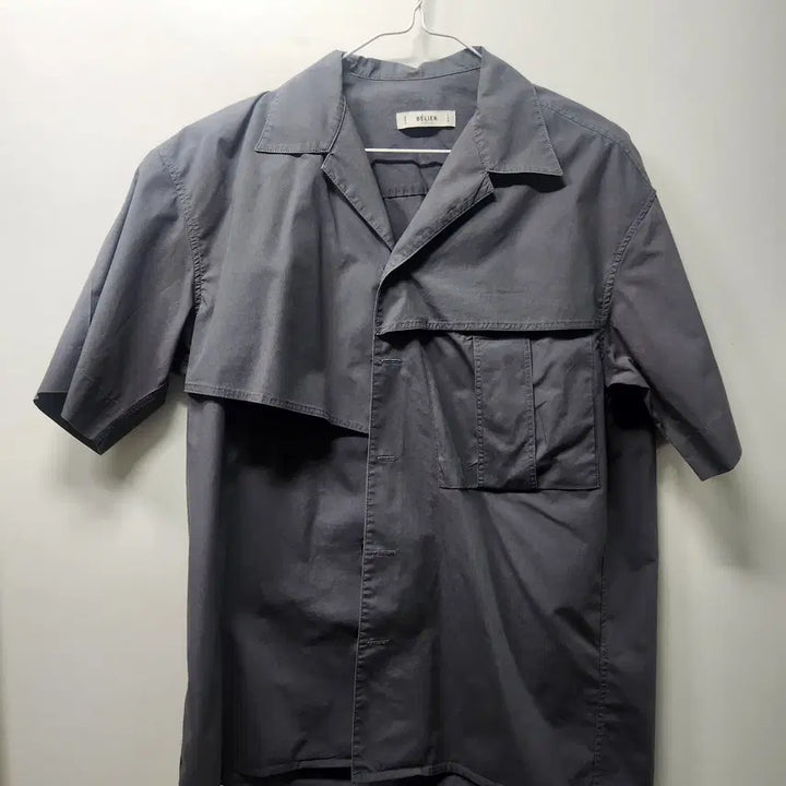 [BUNJANG] Vellie Gray Unbalanced Half Shirt (M) / 벨리에 언밸런스드 하프 셔츠 그레이 반팔셔츠 M사이즈