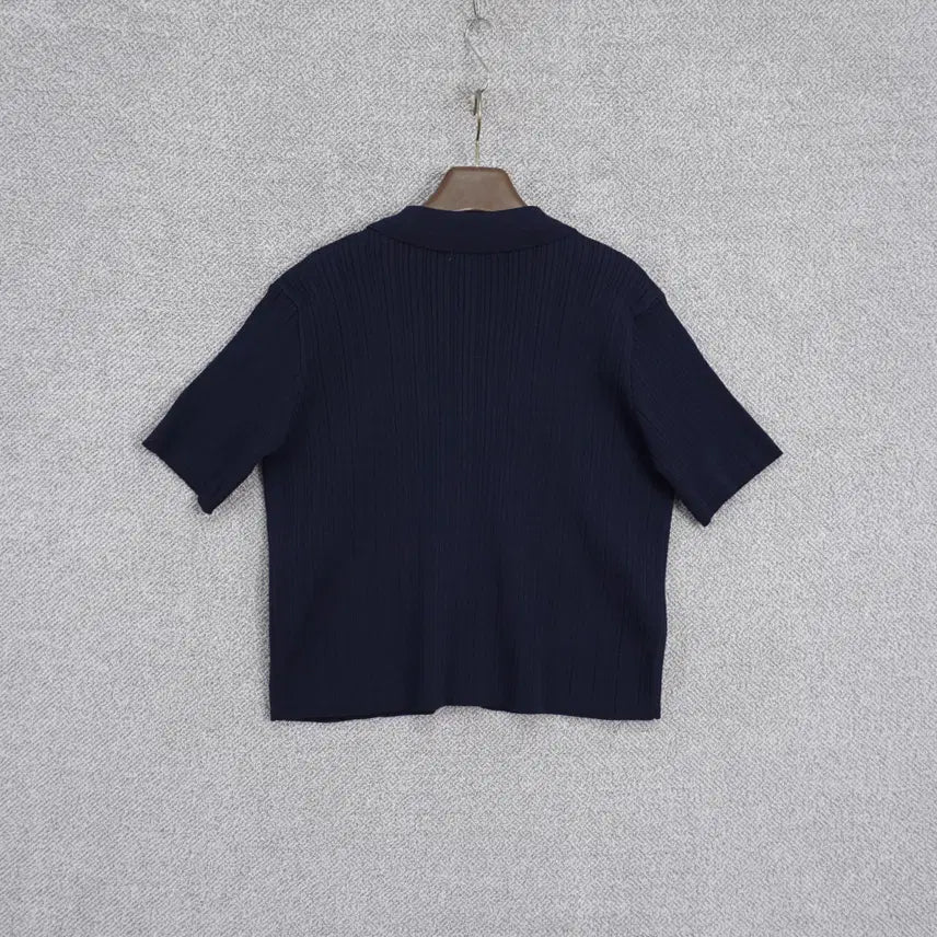 [BUNJANG] Fashion Classic Gold Button Ribbed Knit Top / 패션클래식 여성 골지 금장버튼 반팔 니트 66-77size