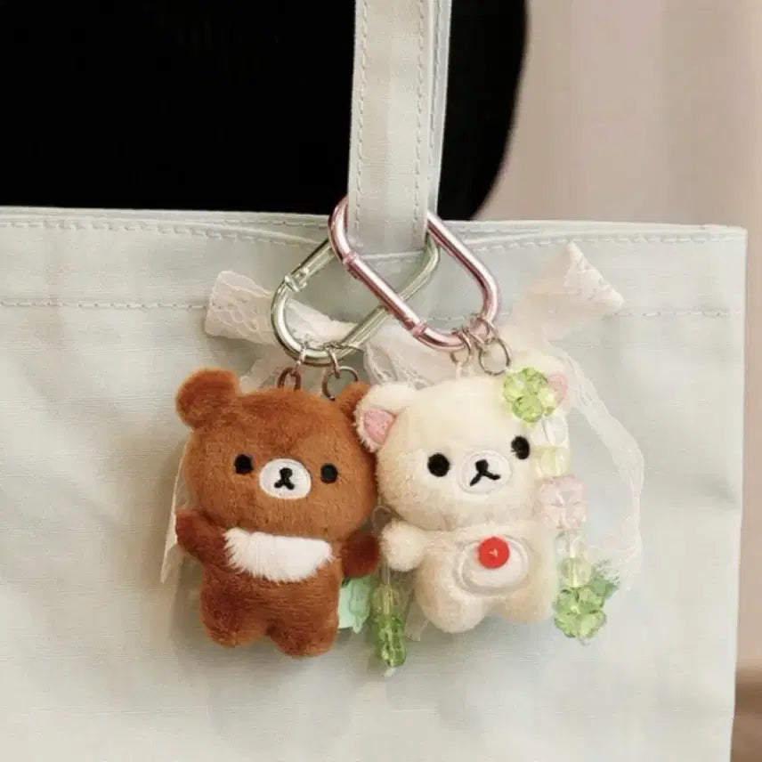 [BUNJANG] San-X Chairoikoguma Kuma Days Clover Carabiner Keyring / 산엑스 차이로이코구마 쿠마큥데이즈 클로버 카라비너 키링