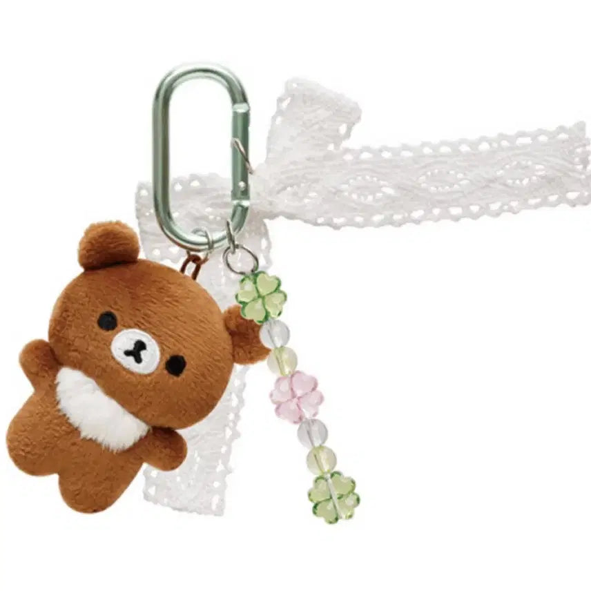 [BUNJANG] San-X Chairoikoguma Kuma Days Clover Carabiner Keyring / 산엑스 차이로이코구마 쿠마큥데이즈 클로버 카라비너 키링
