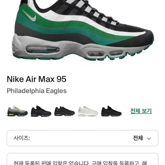 [BUNJANG] Nike Air Max 95 Philadelphia Eagles Sneakers / 에어맥스95 NFL 290