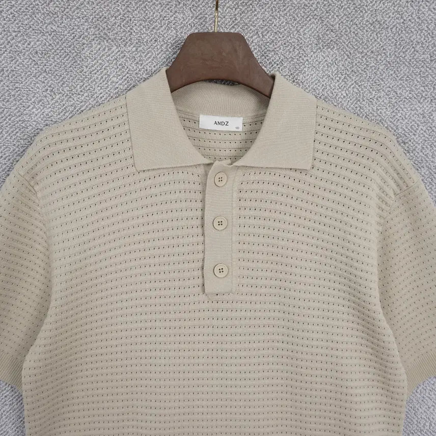 [SOLD OUT] 엔드지 Andz 남성 펀칭 반팔 카라 니트 105size