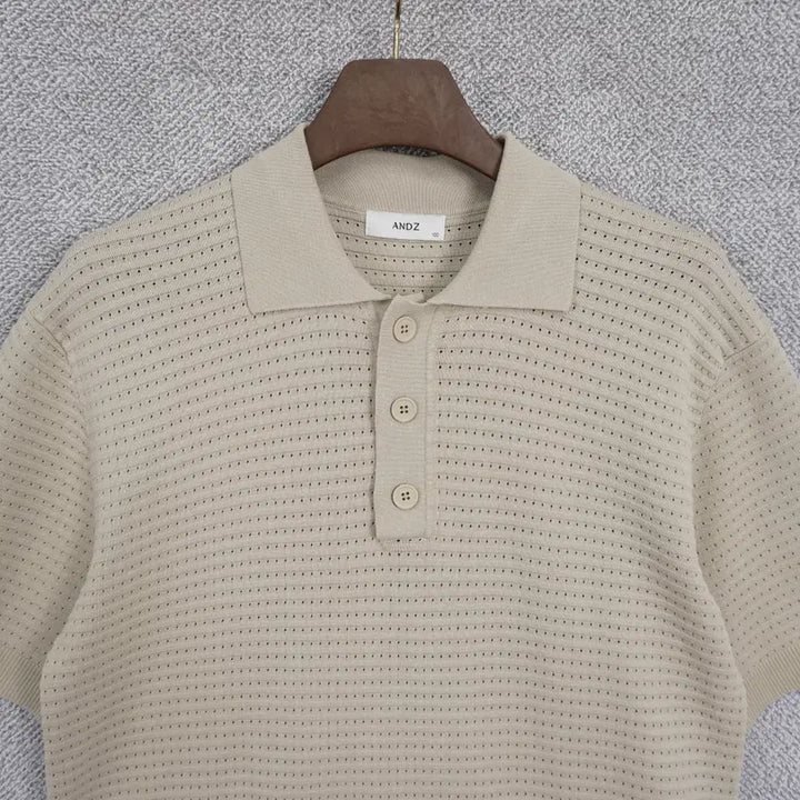 [SOLD OUT] 엔드지 Andz 남성 펀칭 반팔 카라 니트 105size