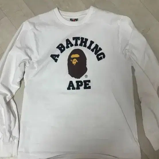 [BUNJANG] BAPE White Long Sleeve Shirt / BAPE 베이프 화이트 롱슬리브