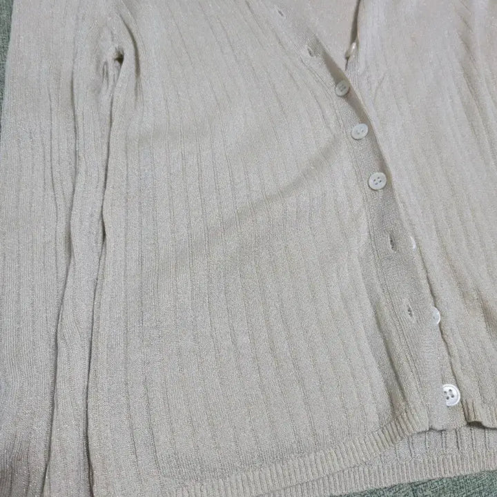 [BUNJANG] Pearl Ribbed V-Neck Cardigan Set / 펄 골지 브이넥 가디건 세트
