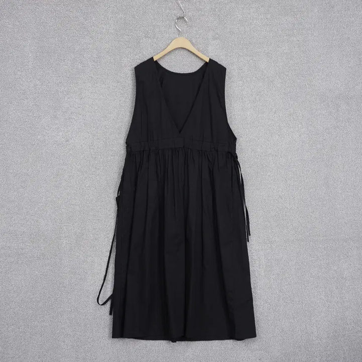 [SOLD OUT] 여성 캐주얼 얇은 면 브이넥 레이어드 원피스 free
