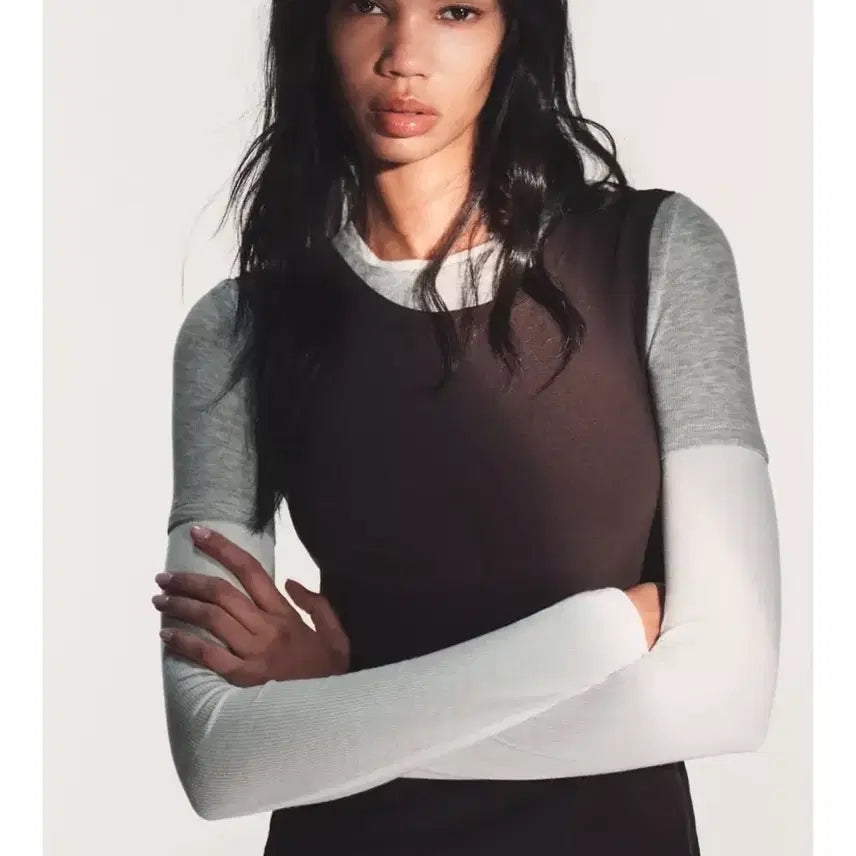 [BUNJANG] ZARA Triple Fake Long Sleeve Shirt / 택O) 자라 트리플 페이크 롱 슬리브 s
