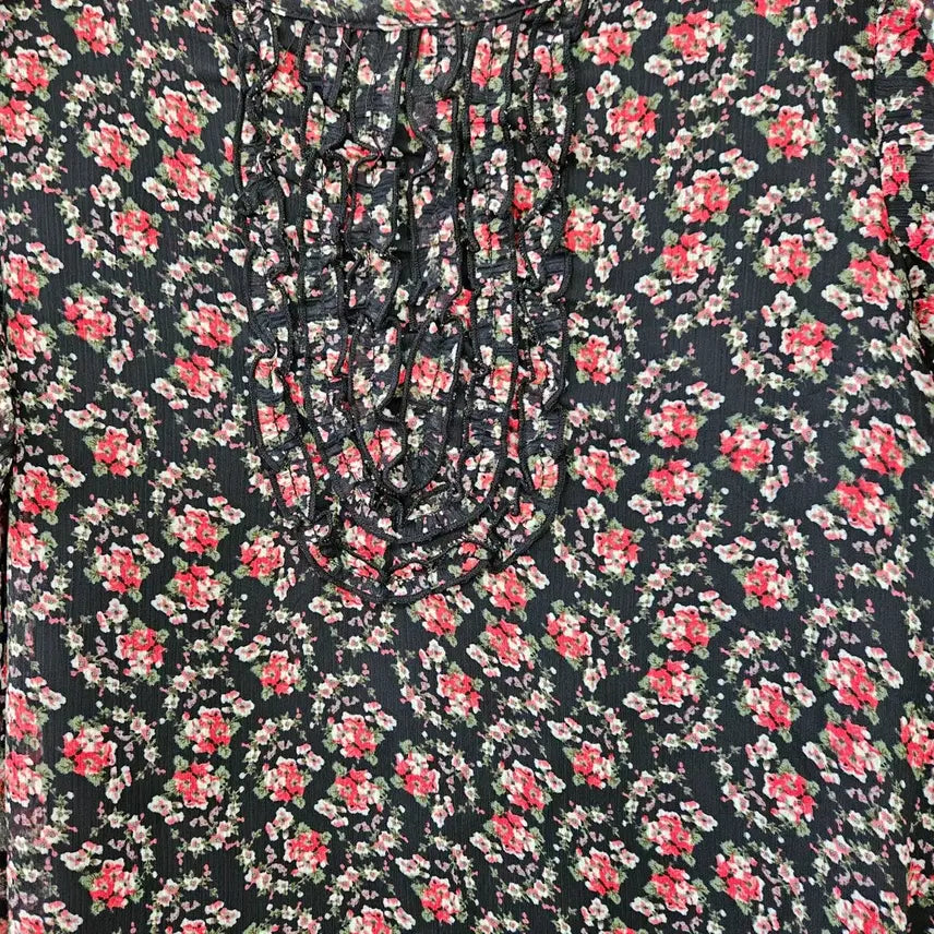 [BUNJANG] Fortune Cookies Floral Chiffon Dress / 플라워 쉬폰 원피스