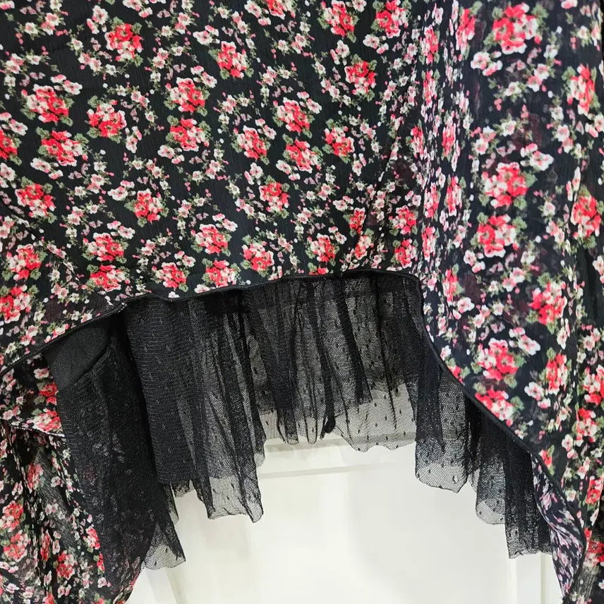 [BUNJANG] Fortune Cookies Floral Chiffon Dress / 플라워 쉬폰 원피스