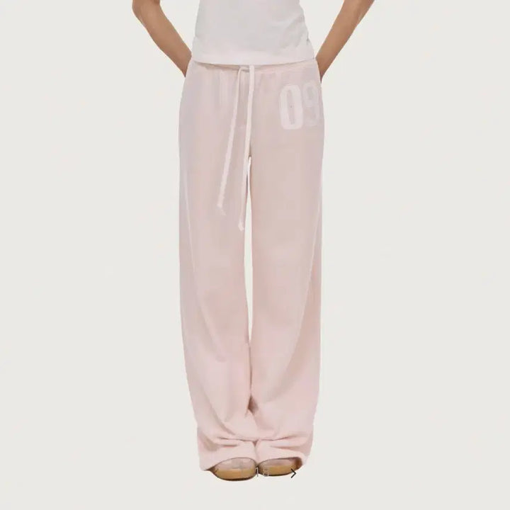 [BUNJANG] Kleesier 09 Numbering Straight Pants Pink / 클리시어 kleesier 09 넘버링 스트레이트 팬츠 핑크