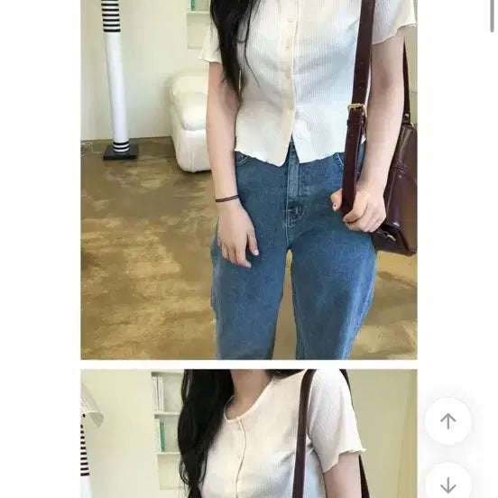 [SOLD OUT] 아이보리 골지 반팔 가디건