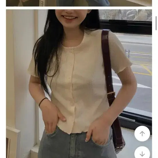 [SOLD OUT] 아이보리 골지 반팔 가디건
