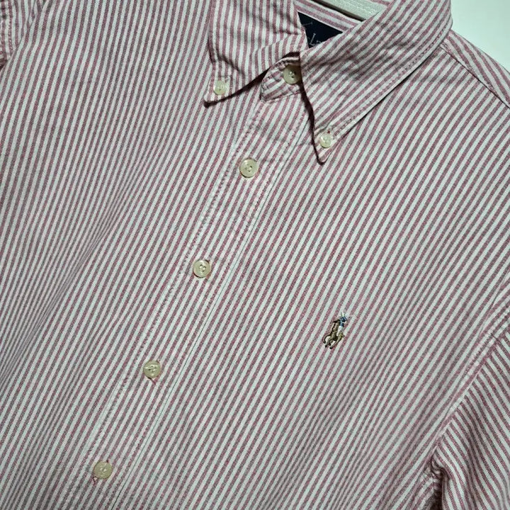 [BUNJANG] Polo Ralph Lauren Oxford Stripe Multi-Pony Short Sleeve Shirt / 폴로 랄프로렌 옥스포드 스트라이프 멀티포니 반팔 셔츠