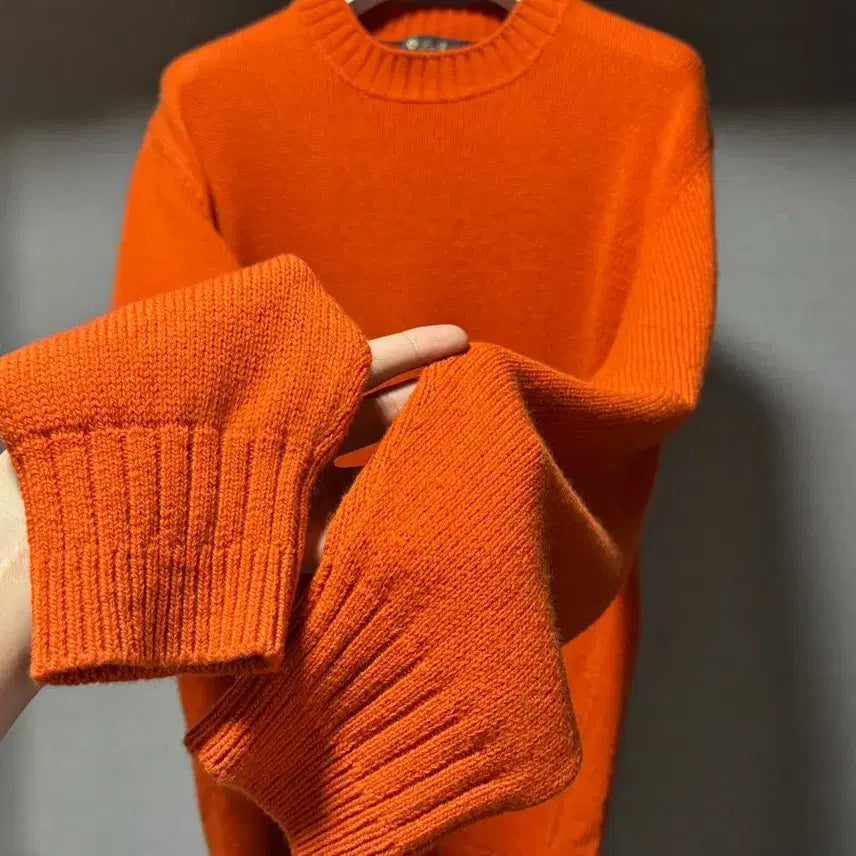 [BUNJANG] Loro Piana Baby Cashmere Orange Knit Sweater / 로로피아나 베이비 캐시미어 오렌지 니트 48