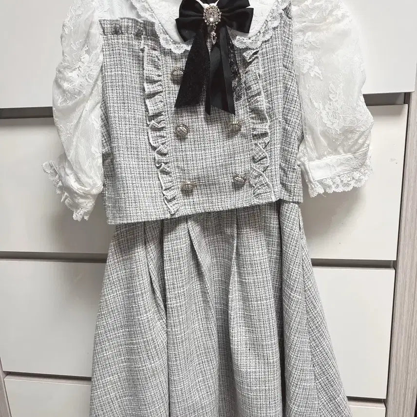 [BUNJANG] Rosita Tweed Mini Dress / 지뢰계 양산형 로지타 반팔 트위드 원피스
