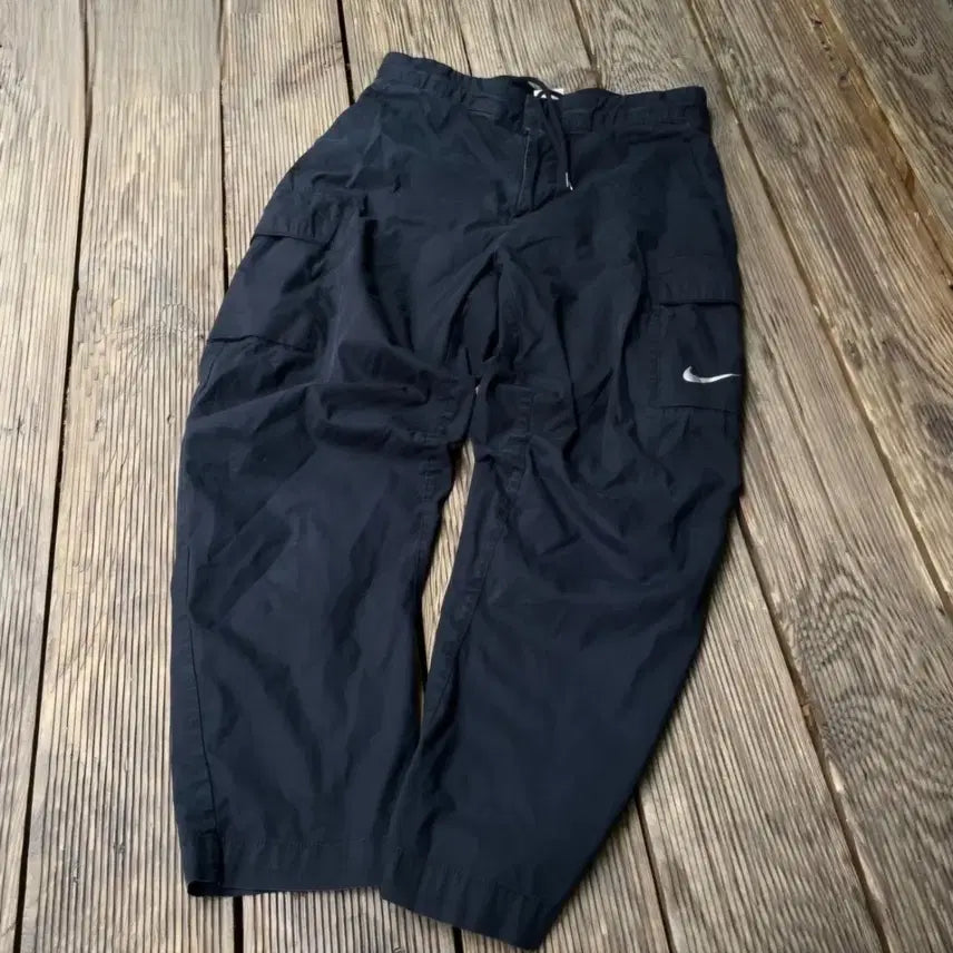 [BUNJANG] Nike Swoosh Black Cargo Pants / (M) 나이키 스우시 블랙 카고 바지