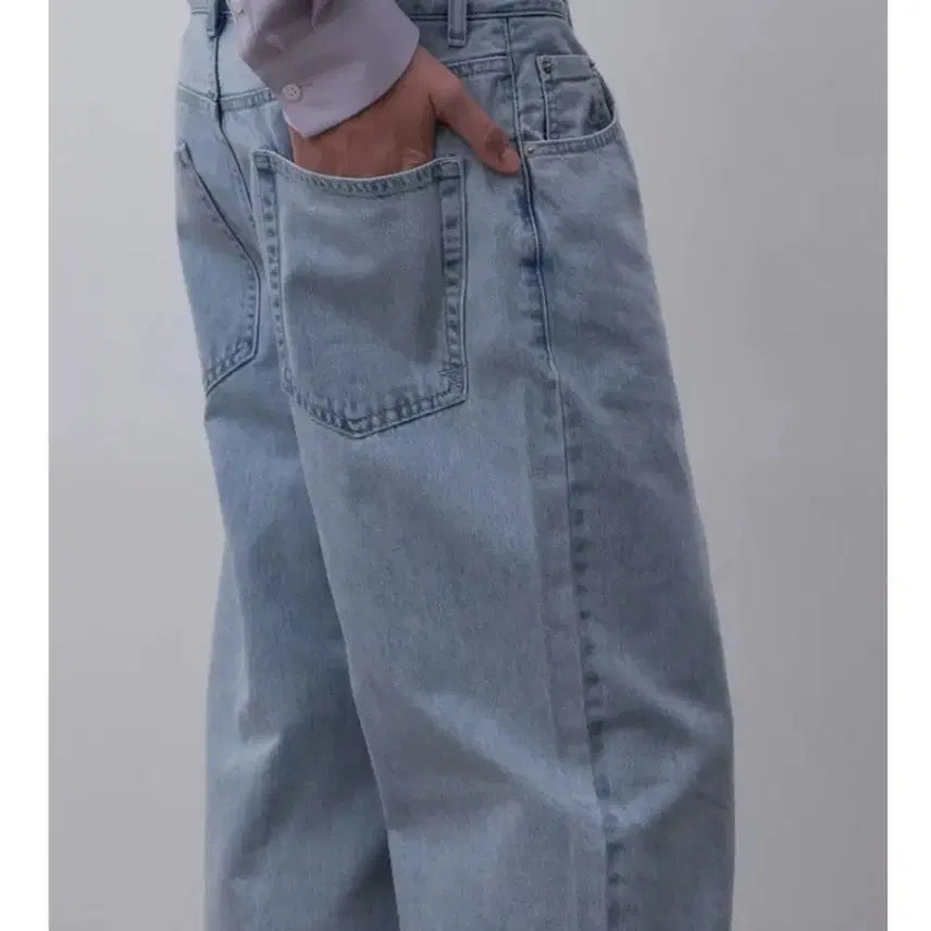 [BUNJANG] LeHahb Washed Wide Denim Pants / 무신사 르아브 워싱 와이드 데님팬츠S1장,L1장