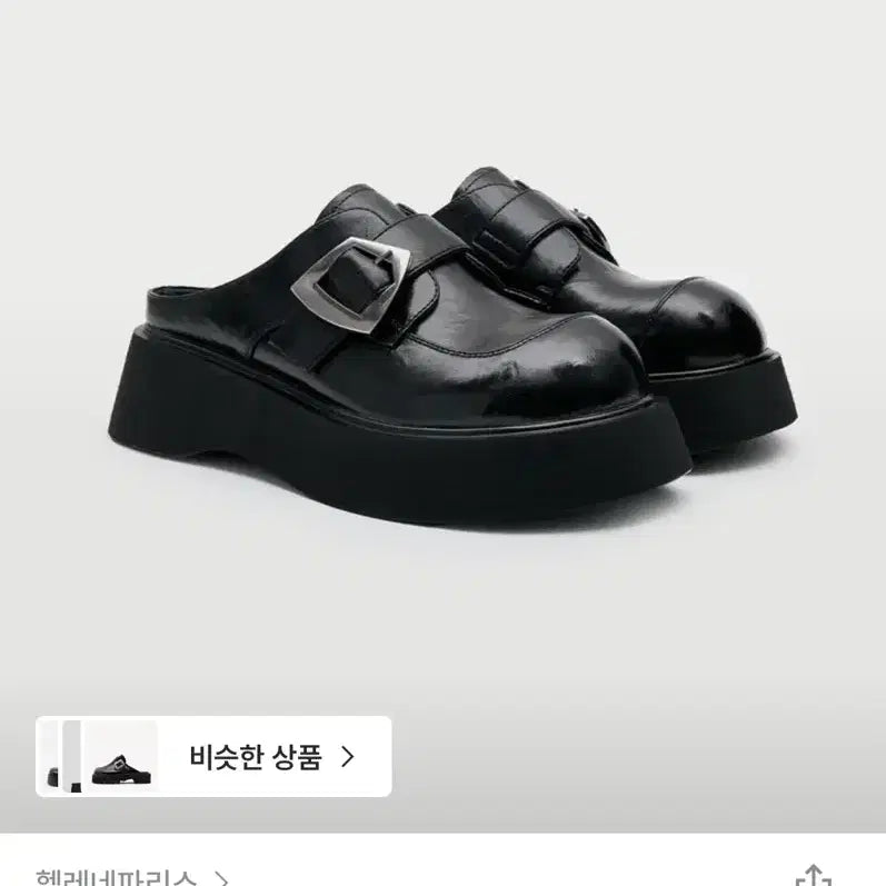 [BUNJANG] Helene Paris Microfiber Leather Buckle Mules / 헬레네파리스 마이크로파이버 레더 버클 뮬 230