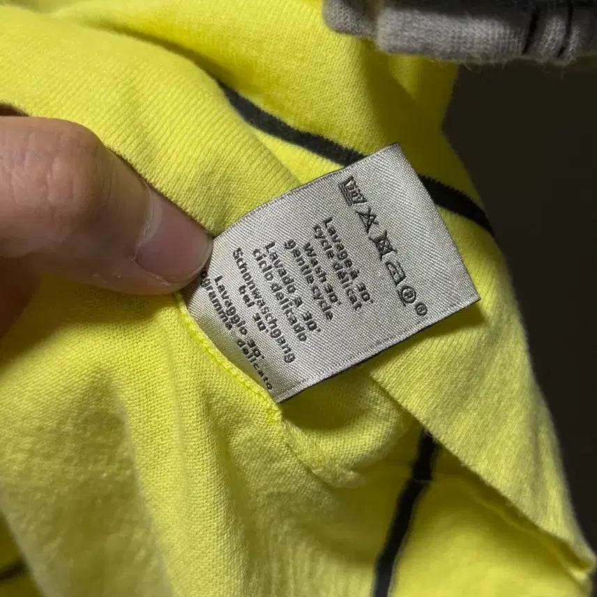 [BUNJANG] Hermes Cotton Half-Zip Short Sleeve Polo Shirt Yellow L / 에르메스 코튼 하프 집업 반팔 폴로 셔츠 옐로우 L