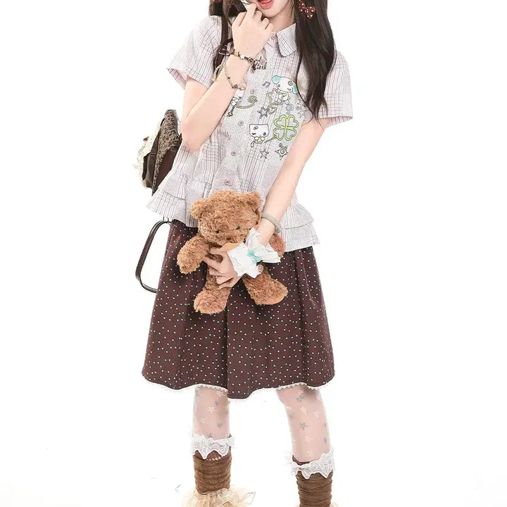[BUNJANG] MJMT Subculture Kitsch Big Collar Short-Sleeve Shirt / MJMT 서브컬쳐 키치 빅 카라 반팔 셔츠