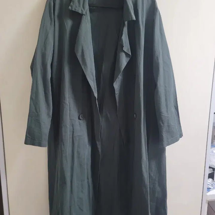 [SOLD OUT] 다크 그린 롱 트렌치 코트 자켓 원피스 F
