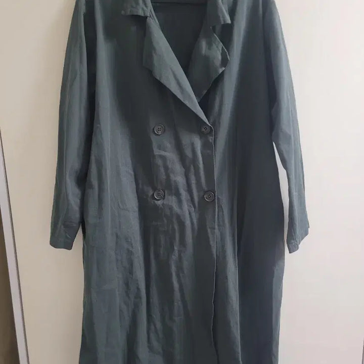 [SOLD OUT] 다크 그린 롱 트렌치 코트 자켓 원피스 F