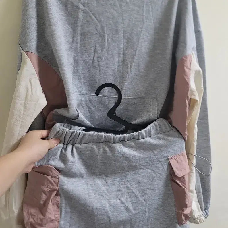 [BUNJANG] Unbranded Gray Pink Color Block Set - Women&