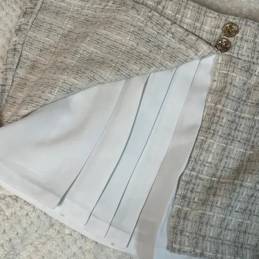 [BUNJANG] DAISY Tweed Pleated Skirt S / DAISY 트위드 플리츠 스커트 S