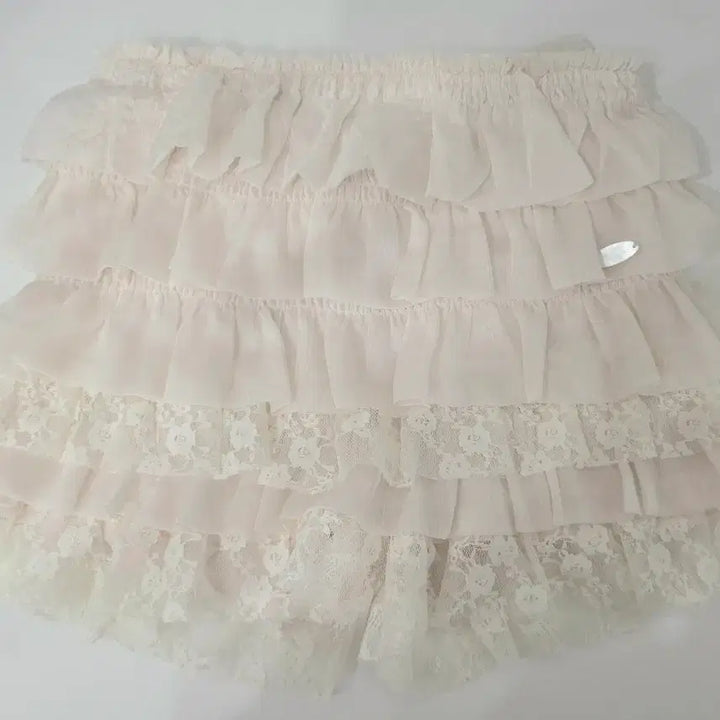 [BUNJANG] Illygo Ruffle Skirt Pants Ivory S / 일리고 캉캉 프릴 스커트 팬츠 아이보리 s