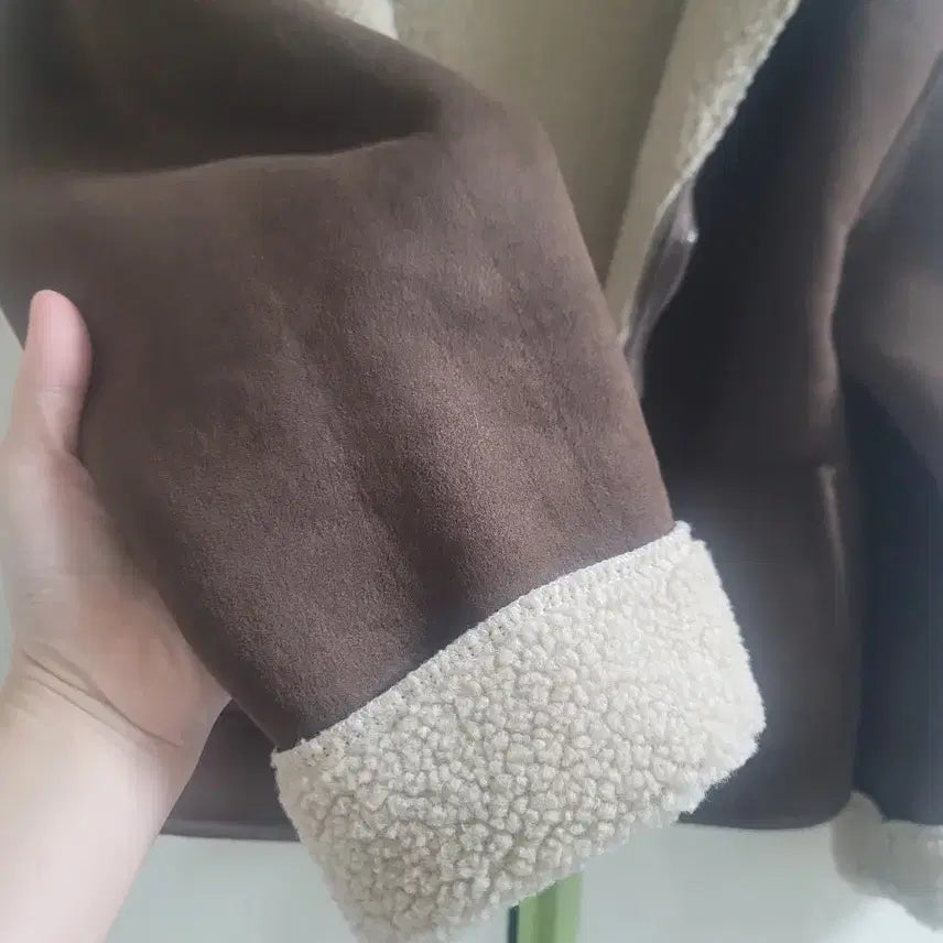 [BUNJANG] Brown Faux Shearling Jacket - Women&