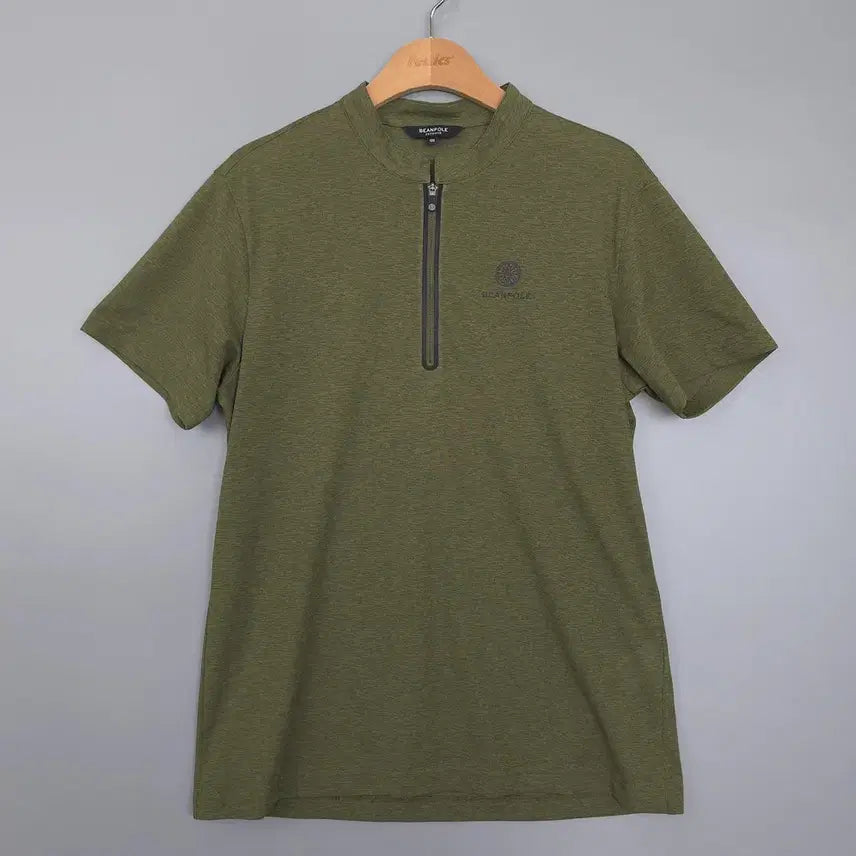 [BUNJANG] Beanpole Outdoor Half Zip-Up T-Shirt / 빈폴 BEANPOLE 아웃도어 집업 하프 티셔츠 카키 100