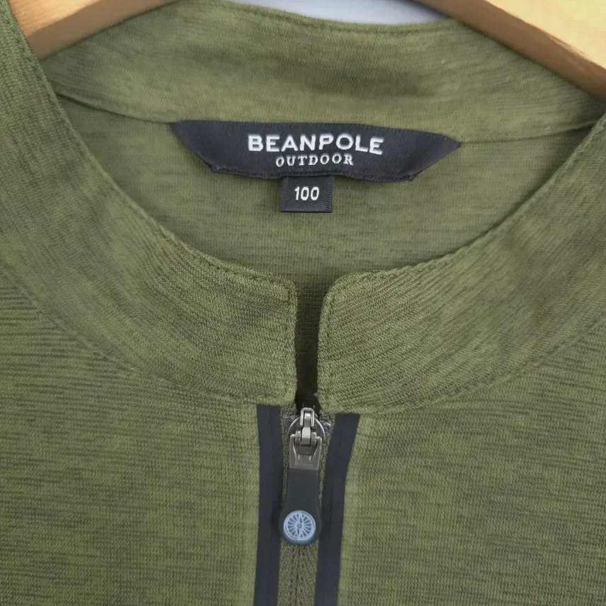 [BUNJANG] Beanpole Outdoor Half Zip-Up T-Shirt / 빈폴 BEANPOLE 아웃도어 집업 하프 티셔츠 카키 100