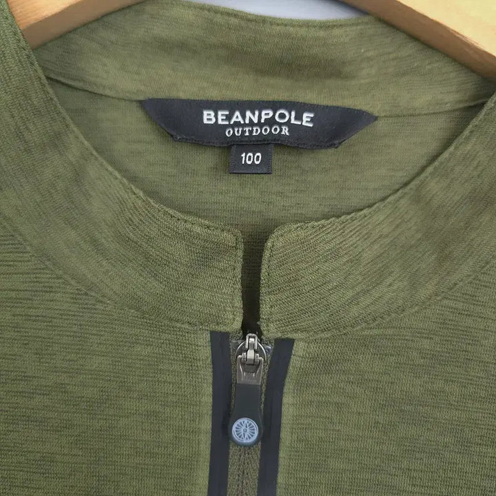 [BUNJANG] Beanpole Outdoor Half Zip-Up T-Shirt / 빈폴 BEANPOLE 아웃도어 집업 하프 티셔츠 카키 100